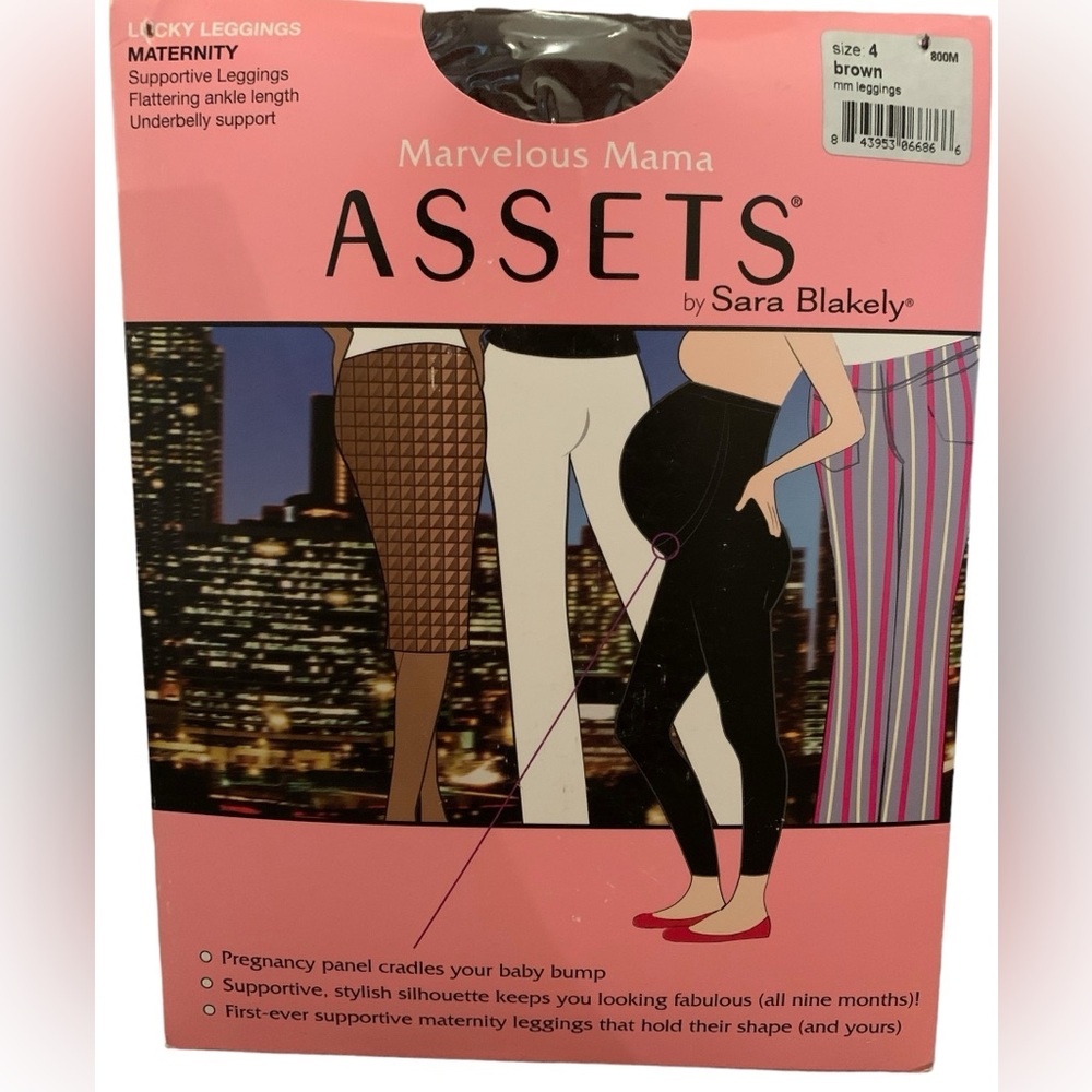 New! Assets by Sara Blakely Marvelous Mama maternity leggings, brown, size 4